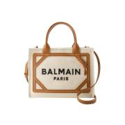 Canvas handbags Balmain , Beige , Dames