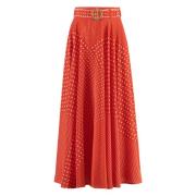 Polka-Dot Zijden Midi Rok met Riem Zimmermann , Red , Dames