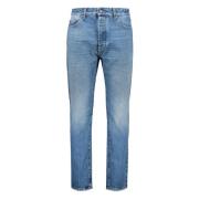 Klassieke Denim Jeans met Contraststiksels Palm Angels , Blue , Heren