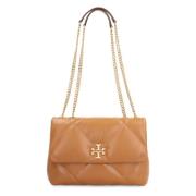 Gewatteerde Leren Schoudertas Tory Burch , Brown , Dames