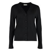 Zijde Wol Blend Cardigan Tory Burch , Black , Dames