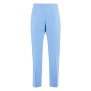 Hoge taille katoenen broek Peserico , Blue , Dames