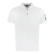 Katoenen Polo Shirt Geribbelde Kraag Paul & Shark , White , Heren