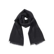 Jacquard Logo Wollen Sjaal Alexander McQueen , Black , Heren