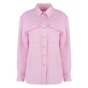 Wollen Overshirt met Klepzakken Alexander McQueen , Pink , Dames