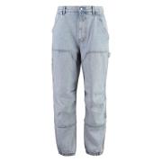 Wijde Jeans met Gegraveerd Logo Alexander Wang , Blue , Dames