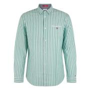 Lineaire Streep Shirt Tommy Jeans , Green , Heren