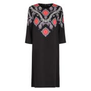 Zijden cady jurk met zijzakken Etro , Black , Dames