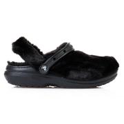 Fur Sure Classic Klomp Crocs , Black , Dames