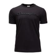 Heren T-shirt met geborduurd logo Champion , Black , Heren