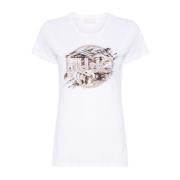 Dierenprint Logo T-shirts en Polos Liu Jo , White , Dames