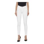 Studded Slim Fit Denim Broek Kocca , White , Dames