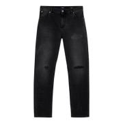 Regular Fit Jeans Balmain , Black , Heren