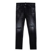 Regular Fit Denim Jeans Dsquared2 , Black , Heren