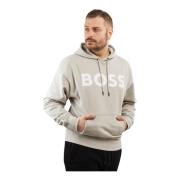 Heren Hoodie in Beige Katoen Hugo Boss , Beige , Heren