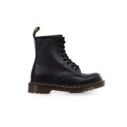 Zwarte Leren Unisex Laarzen 3cm Platform Dr. Martens , Black , Dames