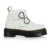 Witte Leren Plateau Schoenen Dr. Martens , White , Dames