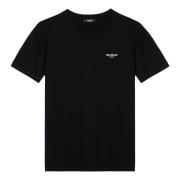 Korte Mouw Ronde Hals T-shirt Balmain , Black , Heren