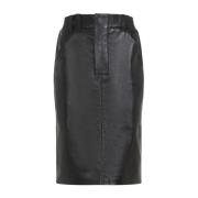 Zwarte Midi Rok Saint Laurent , Black , Dames