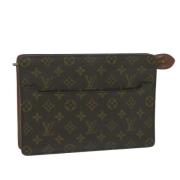 Pre-owned Canvas clutches Louis Vuitton Vintage , Brown , Dames