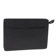 Pre-owned Leather clutches Louis Vuitton Vintage , Black , Dames