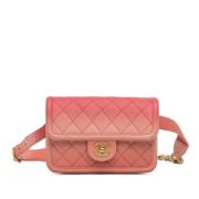 Pre-owned Leather chanel-bags Chanel Vintage , Pink , Dames