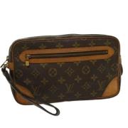 Pre-owned Canvas clutches Louis Vuitton Vintage , Brown , Dames