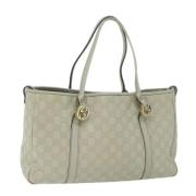 Pre-owned Canvas totes Gucci Vintage , White , Dames