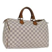 Pre-owned Canvas handbags Louis Vuitton Vintage , White , Dames