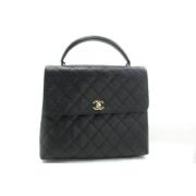 Pre-owned Leather chanel-bags Chanel Vintage , Black , Dames