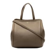 Pre-owned Leather handbags Celine Vintage , Gray , Dames