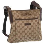 Pre-owned Canvas gucci-bags Gucci Vintage , Beige , Dames