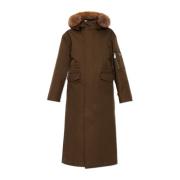 Parka met nepbont Burberry , Brown , Dames