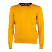 Gele Crew Neck Trui Heren Invicta , Yellow , Heren