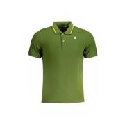 Groene Polo Shirt met Contrastdetails K-Way , Green , Heren