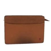 Pre-owned Leather clutches Louis Vuitton Vintage , Brown , Dames