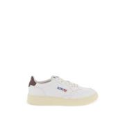 Geperforeerde Leren Lage Sneakers Autry , White , Heren