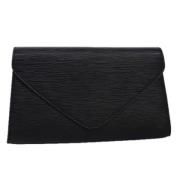 Pre-owned Leather clutches Louis Vuitton Vintage , Black , Dames