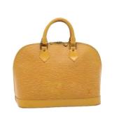 Pre-owned Leather handbags Louis Vuitton Vintage , Yellow , Dames