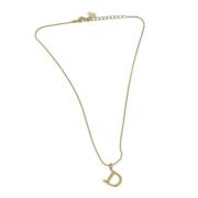 Pre-owned Metal necklaces Dior Vintage , Yellow , Dames