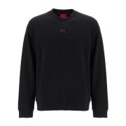 Logo Crewneck Sweatshirt Hugo Boss , Black , Heren