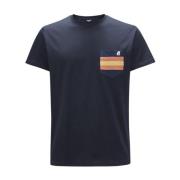 Intarsia Zak T-shirt K-Way , Blue , Heren