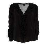 Zwarte blouse met lange mouwen outlet prijs Pinko , Black , Dames