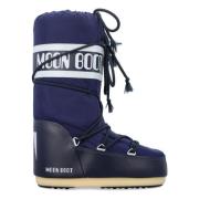 Blauwe Gesloten Icon High Nylonlaarzen Moon Boot , Blue , Dames