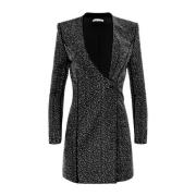 Zwarte Kristalversierde Lange Mouw Jurk Alice + Olivia , Black , Dames