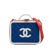 Pre-owned Leather chanel-bags Chanel Vintage , Blue , Dames