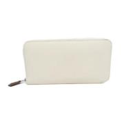 Pre-owned Leather wallets Hermès Vintage , White , Dames