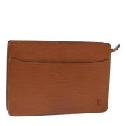 Pre-owned Leather clutches Louis Vuitton Vintage , Brown , Dames