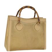 Pre-owned Leather handbags Gucci Vintage , Beige , Dames