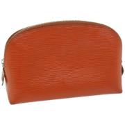 Pre-owned Leather pouches Louis Vuitton Vintage , Orange , Dames